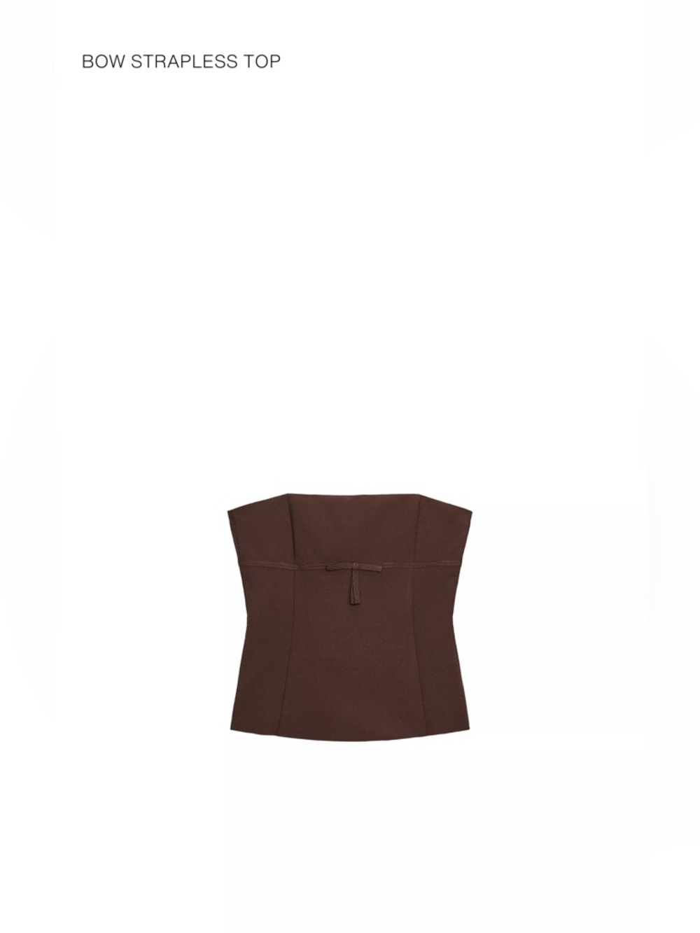 Zara Brown Bow Strapless Camisole